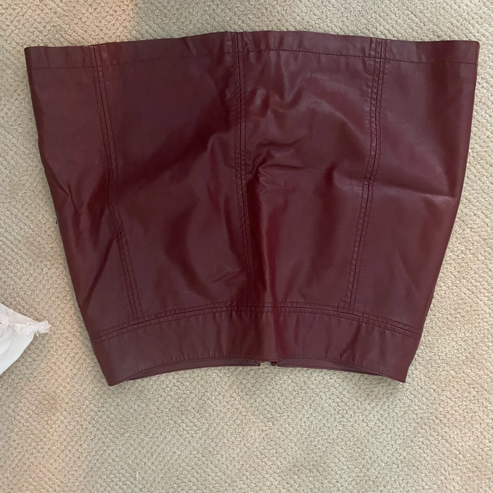 Wine colored FP leather skirt